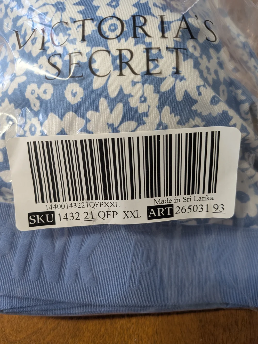 PINK Victoria's Secret Blue Floral Wireless Bralette - Picture 2 of 6